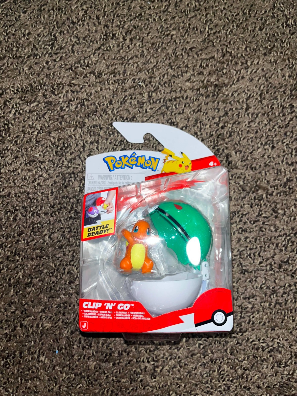 Pok&eacute;mon Clip 'N' Go Charmander w/ Pok&eacute; Ball Includes 2 inch Battle Figure - NEW