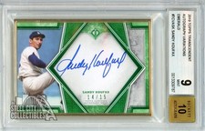 Sandy Koufax 2019 Transcendent Variation Autograph Card #TCVA-SK 14/15 BGS 9