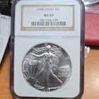 U.S. Mint American Eagle 1986 1 oz .999 Silver Business Strike NGC MS 69 Coin