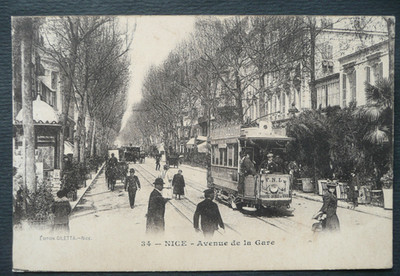 CPA.. SCHÖN (06). Avenue de la Gare.. Stempel Hilfskrankenhaus von Nizza Nr. 20