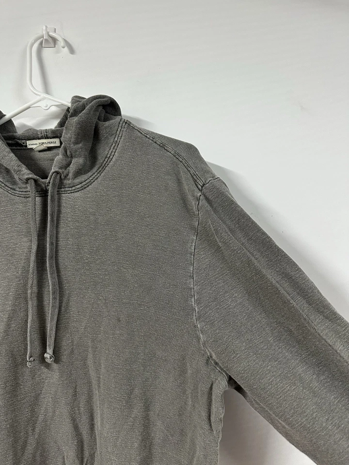 James Perse Pullover Sudadera con Capucha Talla 3 Pullover Sudadera Gris Hombre’s Prenda Teñida Foto 4 de 4