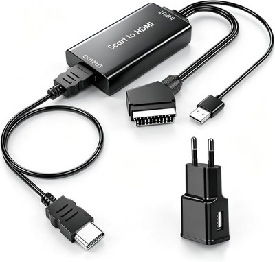 Scart auf HDMI Kabel Konverter Full HD 1080P Video Audio Wandler für HDTV Xbox