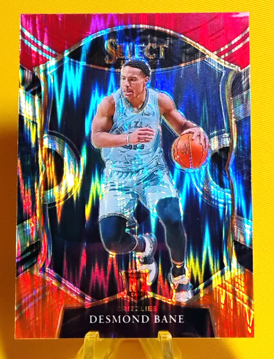 2020-21 Panini Select Basketball #90 Desmond Bane RC Red White Orange Flash PZM