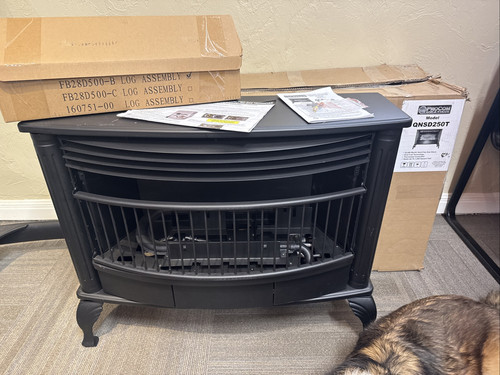 ProCom 25,000 BTU Ventless Fireplace QNSDS250T Open Box Gas/Propane Floor W/Logs