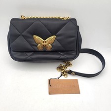 NWT Steve Madden BSylvie Butterfly Black Mini Purse Crossbody Bag Gold Hardware