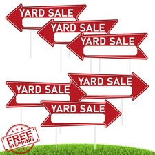 Yard Sale Signs 6 Pack Red Arrow Lawn Signs Outdoor Waterproof 17x6