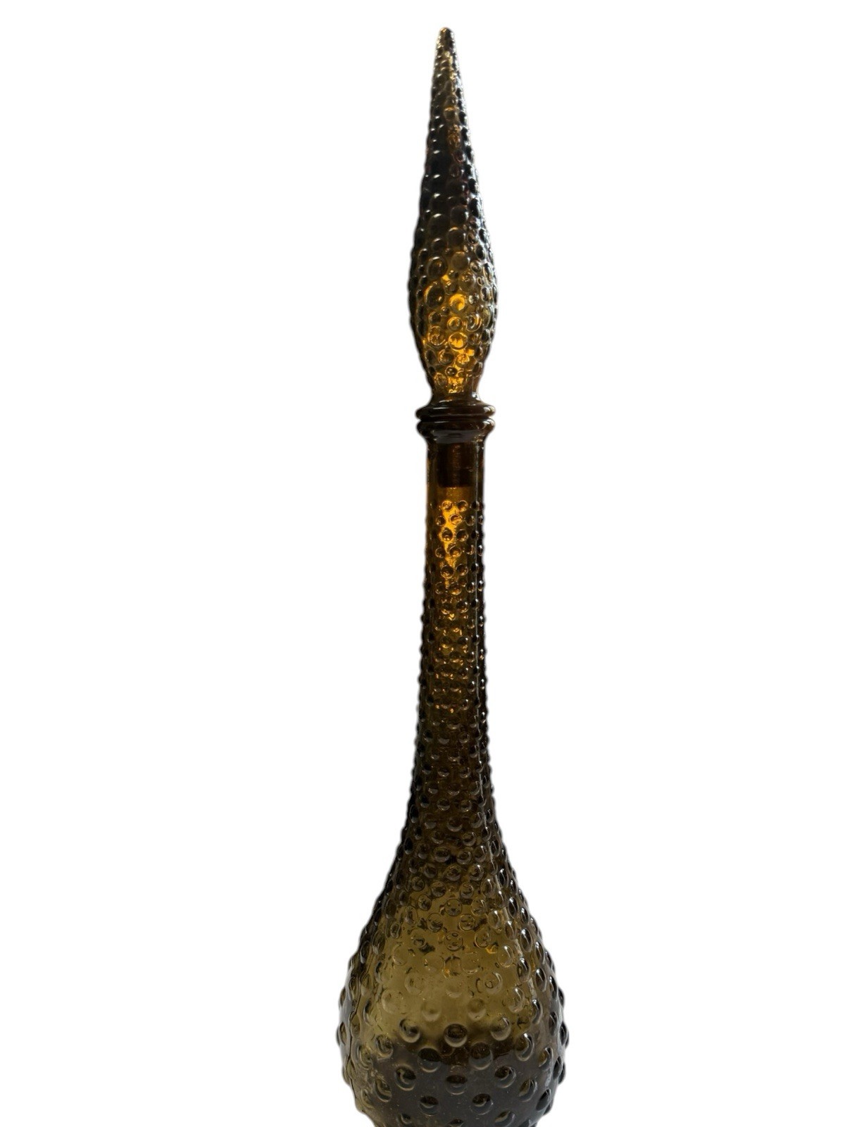 22 Inch Empoli Smokey Black Bubble Glass Genie Bottle With Stopper