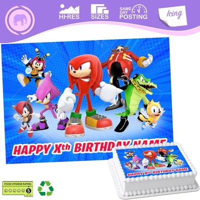 Knuckles Tortenaufleger Sonic essbar rechteckig personalisierte Größen inkl. Costco