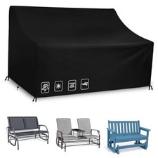 Outdoor Glider Bench Cover with Buckle, Waterproof 2-Person 44*30*35/24 Black