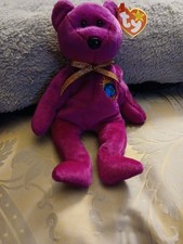 Ty Beanie Babies Millennium Bear Plush Toy - Purple