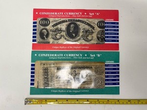 Vintage 1995 Reproduction Confederate Currency Set A and B Paper Money