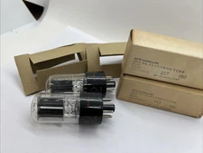 (2) CBS 6SN7GT Tubes Black 2 Hole T Plates Square Getter TESTED Vintage NOS NIB