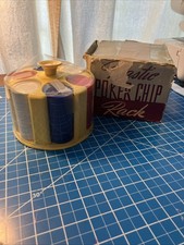 Vintage Victory Poker Chips With Rack Plastic