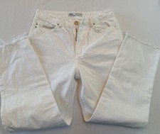 Zara Jeans Women’s Size 6 White Denim Frayed Hem Casual