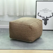 Ottoman Footstool Nordic Style Square Pouf Multifunctional Tatami Seats Cushion 