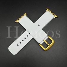 38-49 MM White Silicone Rubber Band For Apple Watch Series 10 9 8 7 6 5 4 3 2 1