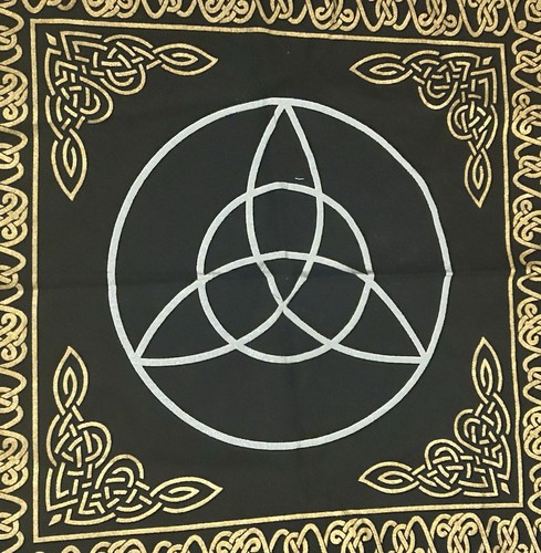 Black & Gold Celtic Knot Triquetra Alter Cloth
