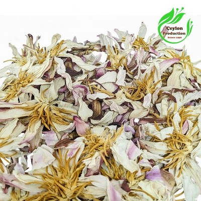 White Lotus Flower Dried Organic Whole pure Natural Nymphaea caerulea