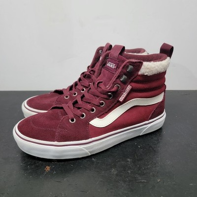 Vans Fillmore Hi Top Port Royale Red Suede Women's Size 9 Sneakers Shoes Lace Up