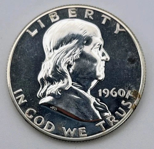 1960 Proof Franklin Half Dollar 50 Cents 50C 90% Silver PR Philadelphia Mint