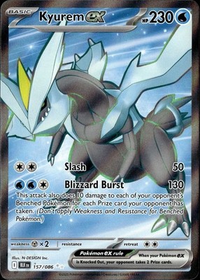 Kyurem Ex 157/086 – Carte Pokémon Ultra Rare – Série Scarlet & Violet Black Bolt – Authentifiée Titan – Near Mint