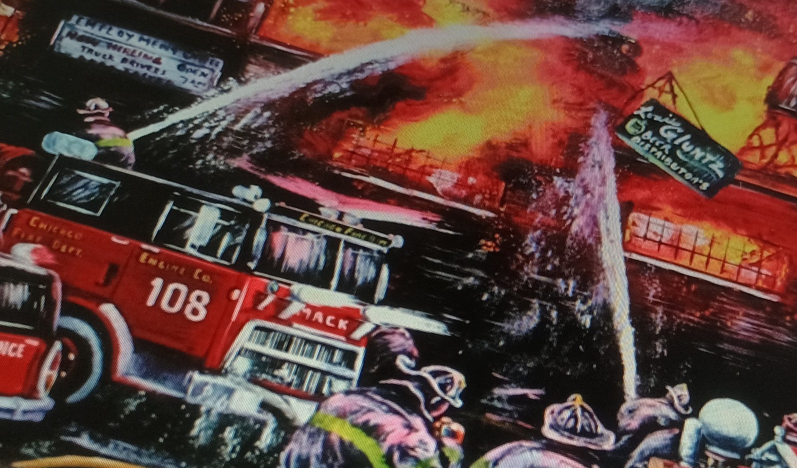 Chicago fire department Lee Kowalski print,engines 108,4,large 24 x 36 poster