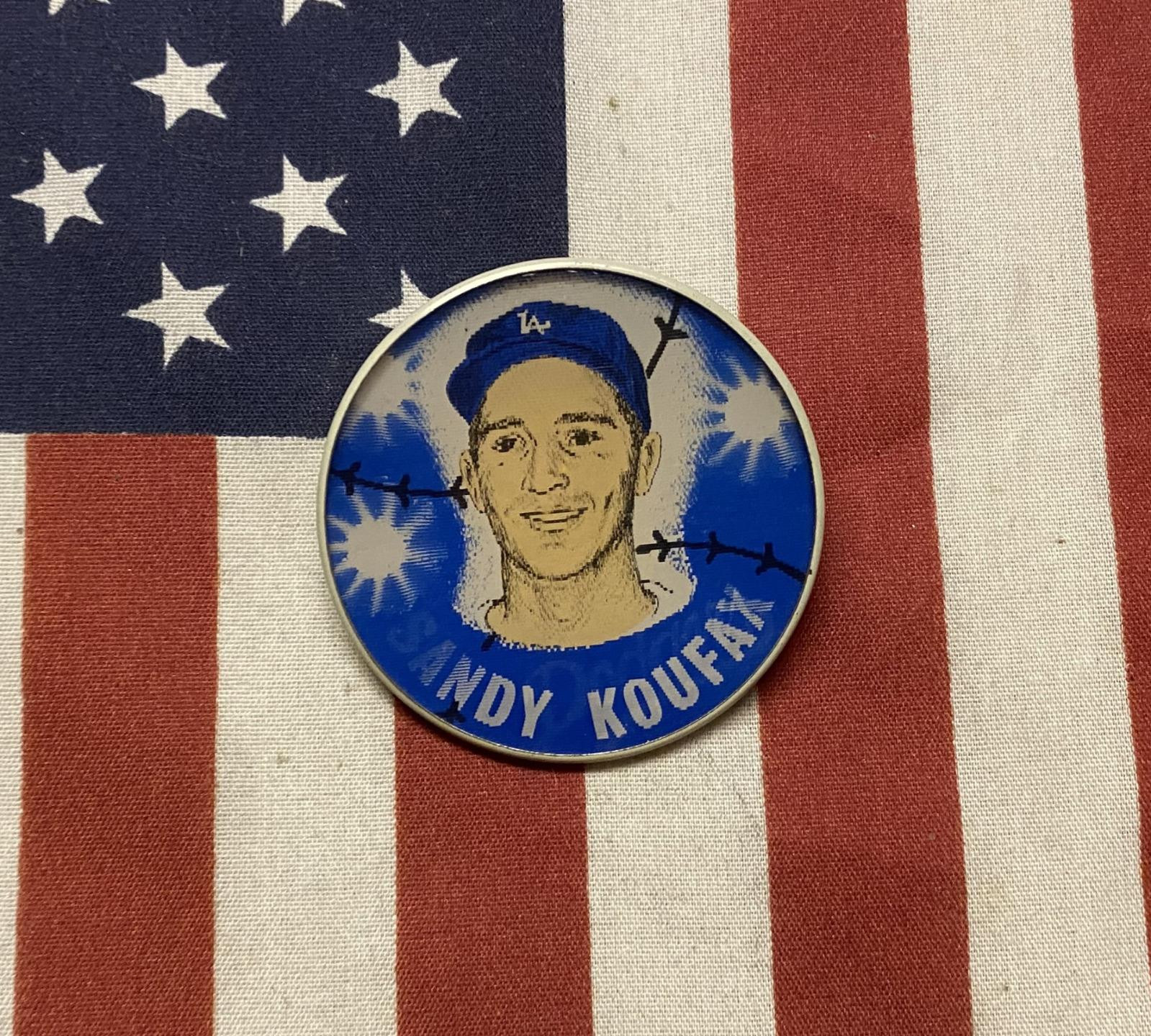 Vintage 1950s Sandy Koufax Dodgers Baseball Flicker Pin Large