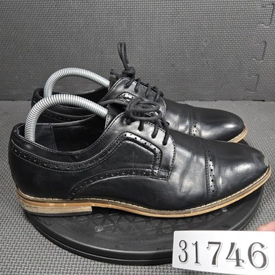 Stacy Adams Dress Shoes Boys Size 6 Black Cap Toe Oxford Brogue 43418-001