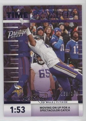 2023 Panini Prestige Time Stamped Xtra Points Blue 168/249 Justin Jefferson 00am