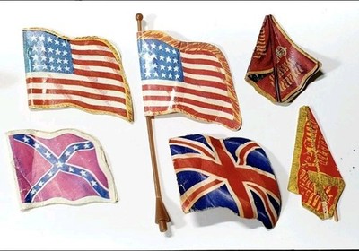Vintage Britains Deetail Mixed British & US 13 Star States 1777 Flag with 1 Pole