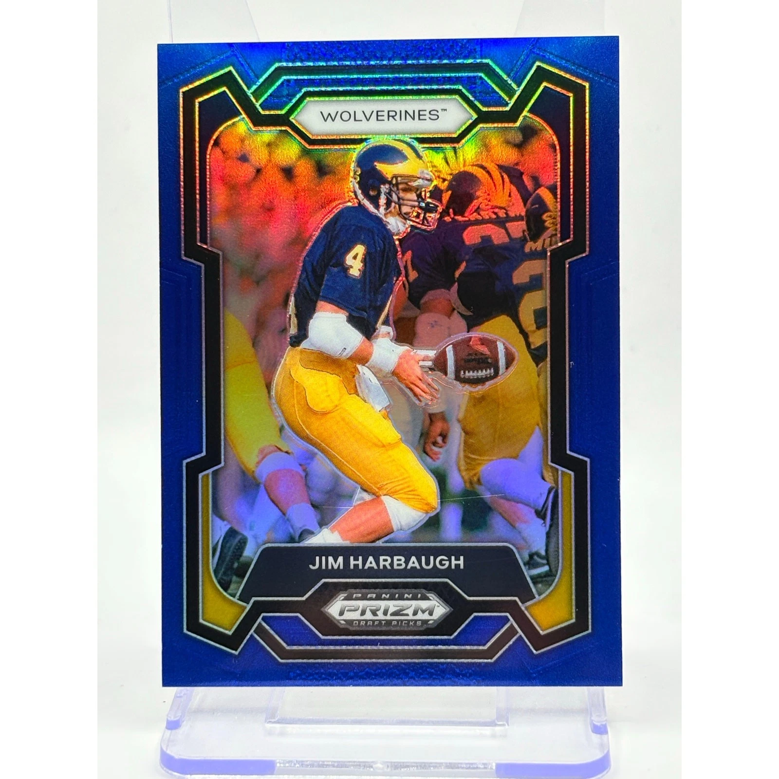 2024 Prizm Draft Picks Jim Harbaugh Blue Prizm 88/199 SP Color Match Michigan