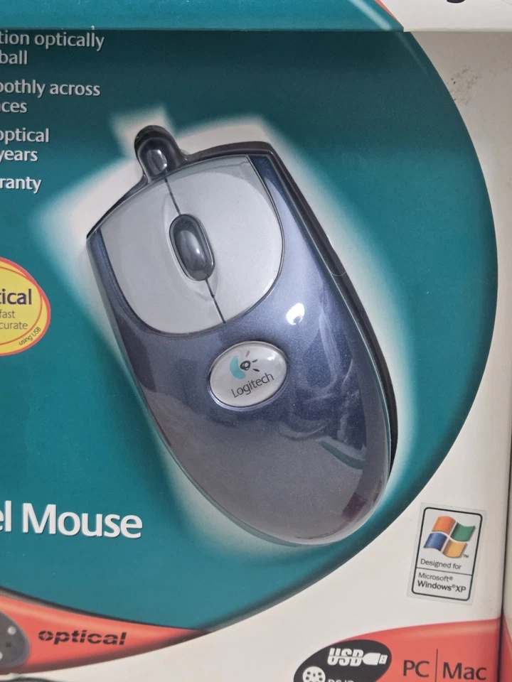 Logitech Wheel Mouse Optical USB PS2 PC & Mac For Microsoft Windows 2001 - Image 4 of 4