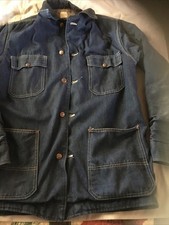 Vintage JC Penny Big Mac Denim Coat Blanket Lined Size Large - Missing Labels