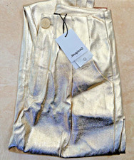 Desigual Vicenza Metallic Hose Slouch Pants Größe 8 UK Neu mit Etikett UVP 132 € Gold