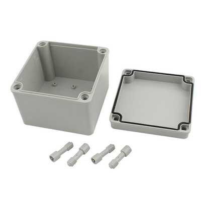 IP65 Waterproof Junction Box, 5 X 5 X 4 Inches Square Electronics Enclosure, Gra