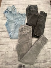 Old Navy Rockstar Jeggings Bundle of 3 Girls Size 12 Black Grey Light Wash
