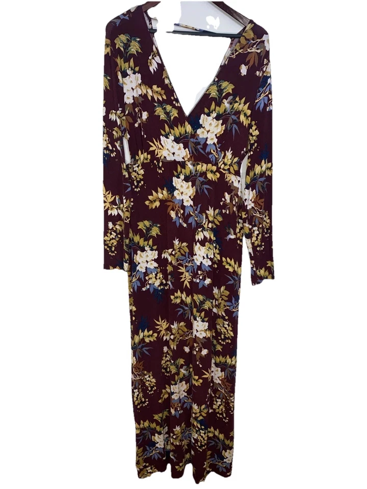 Jessica Simpson Maternity Women's XL Floral Long Sleeve Sexy Maxi Romantic Dress - Image 2 of 4