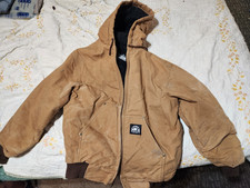 Polar king Boys Hooded Zip Jacket Brown Polyester Long Sleeve Pockets M