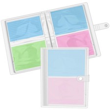 2 Pack 4x6 Inch Index Card Holders Plastic Sleeves Index Card Booklet Folder