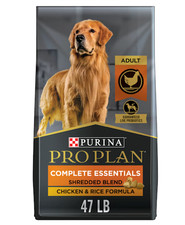 Purina Pro Plan Adult Shredded Blend Chicken Rice Formula Dry Dog Food, 47 lb