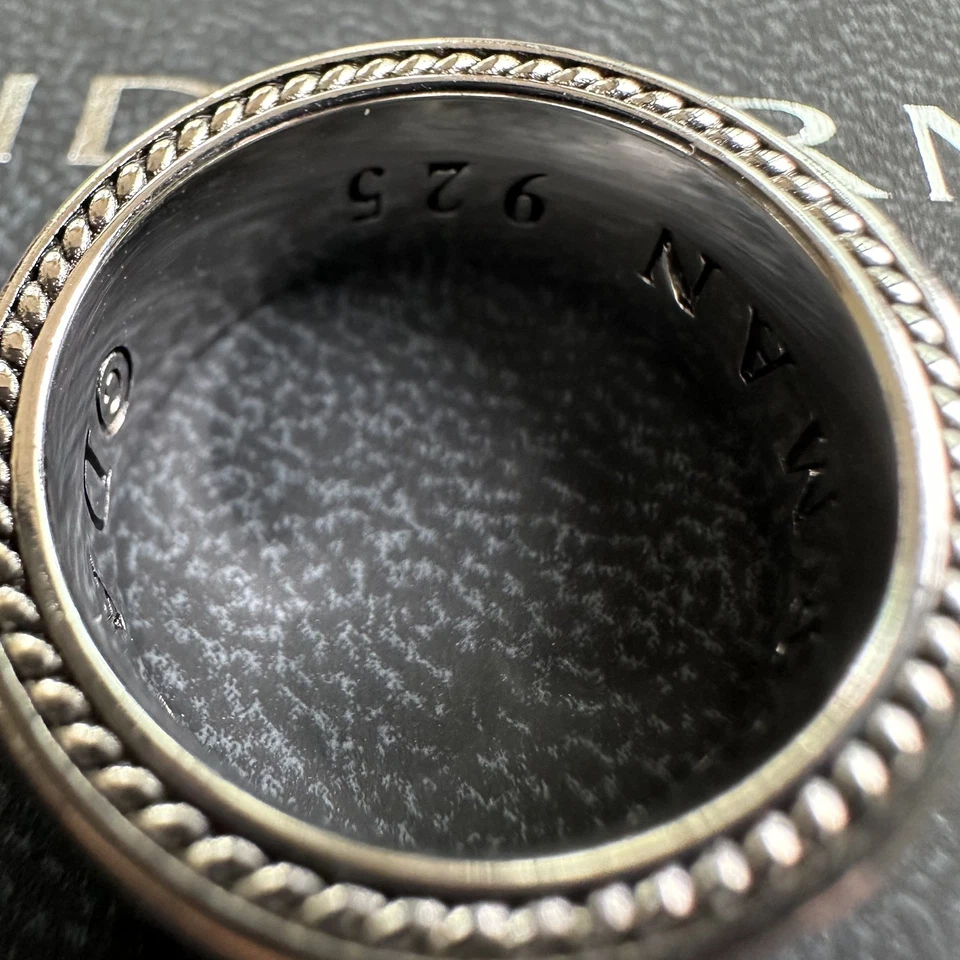 Кольцо David Yurman Streamline 2 ряда чистое серебро/черные бриллианты размер 8 - Изображение 4 из 4