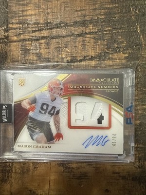 2025 Panini Immaculate Mason Graham Numbers Rookie Patch Auto Autograph RC #/94