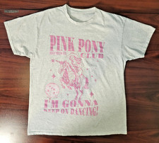 Womens Pink Pony Club T-Shirt Heather Gray Gr...