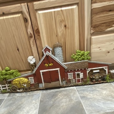 Farmhouse Barn Decorative Resin Wall Plaque Large Ready to Hang Rustic