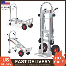 3-in-1 Convertible Aluminum Hand Truck, 1000 lbs Heavy-Duty Folding Dolly Cart
