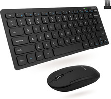 Small Wireless Keyboard and Mouse Combo - Quiet Productivity Duo - 2.4G Wireless