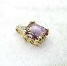 9ct Gold Ametrine Diamond Pendant