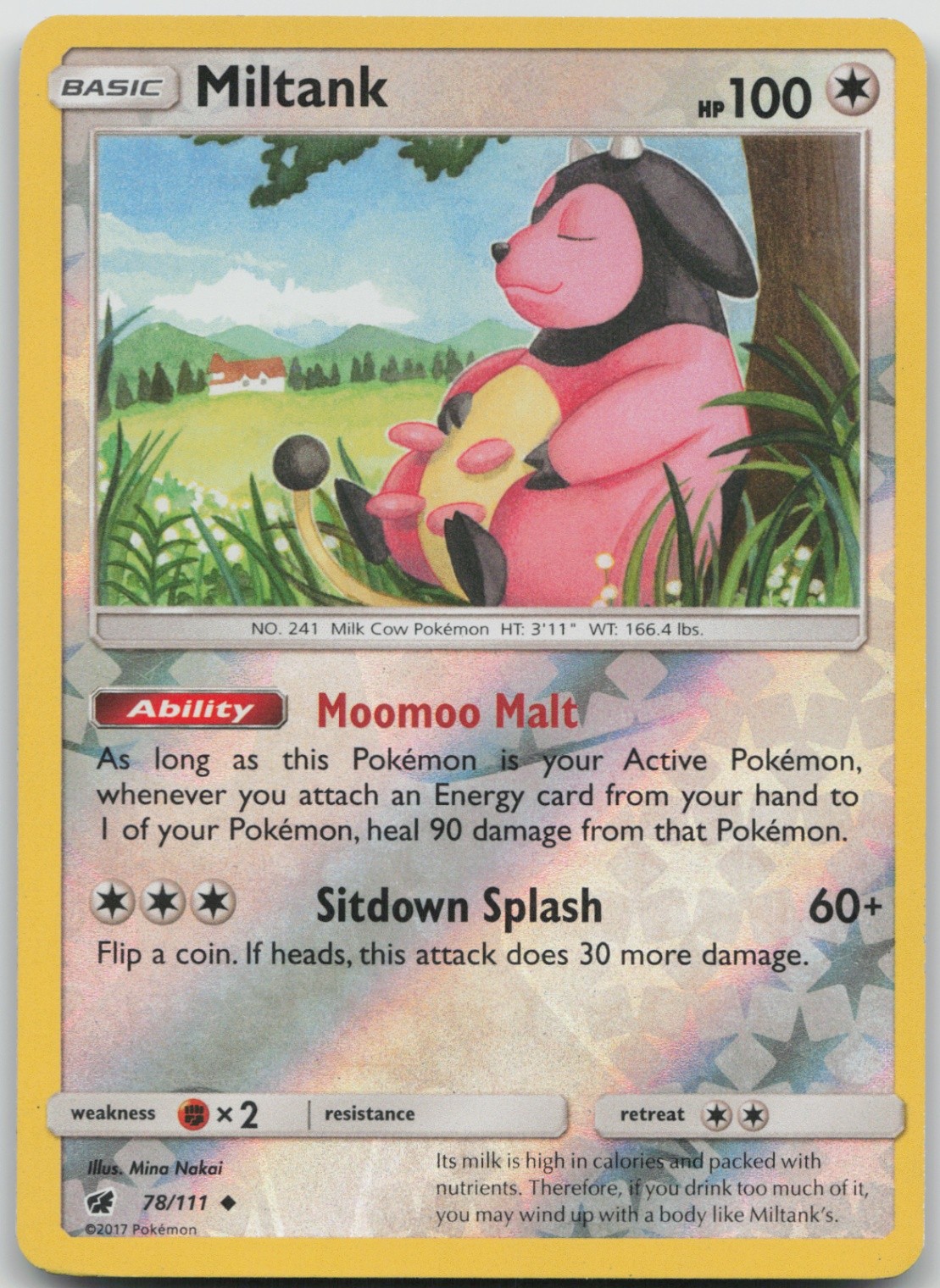 Miltank 78/111 Uncommon SM - Crimson Invasion LP Reverse Holo