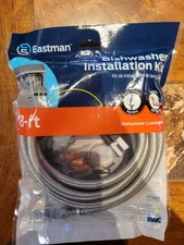 Eastman 6-ft Dishwasher Installation Kit w/ Braided Hose & Power Cord - 98552LA