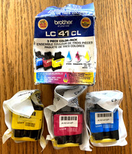 Genuine Brother LC 41 CL Ink Cartridges Magenta,Cyan,Yellow 3 Pack EXP 2016